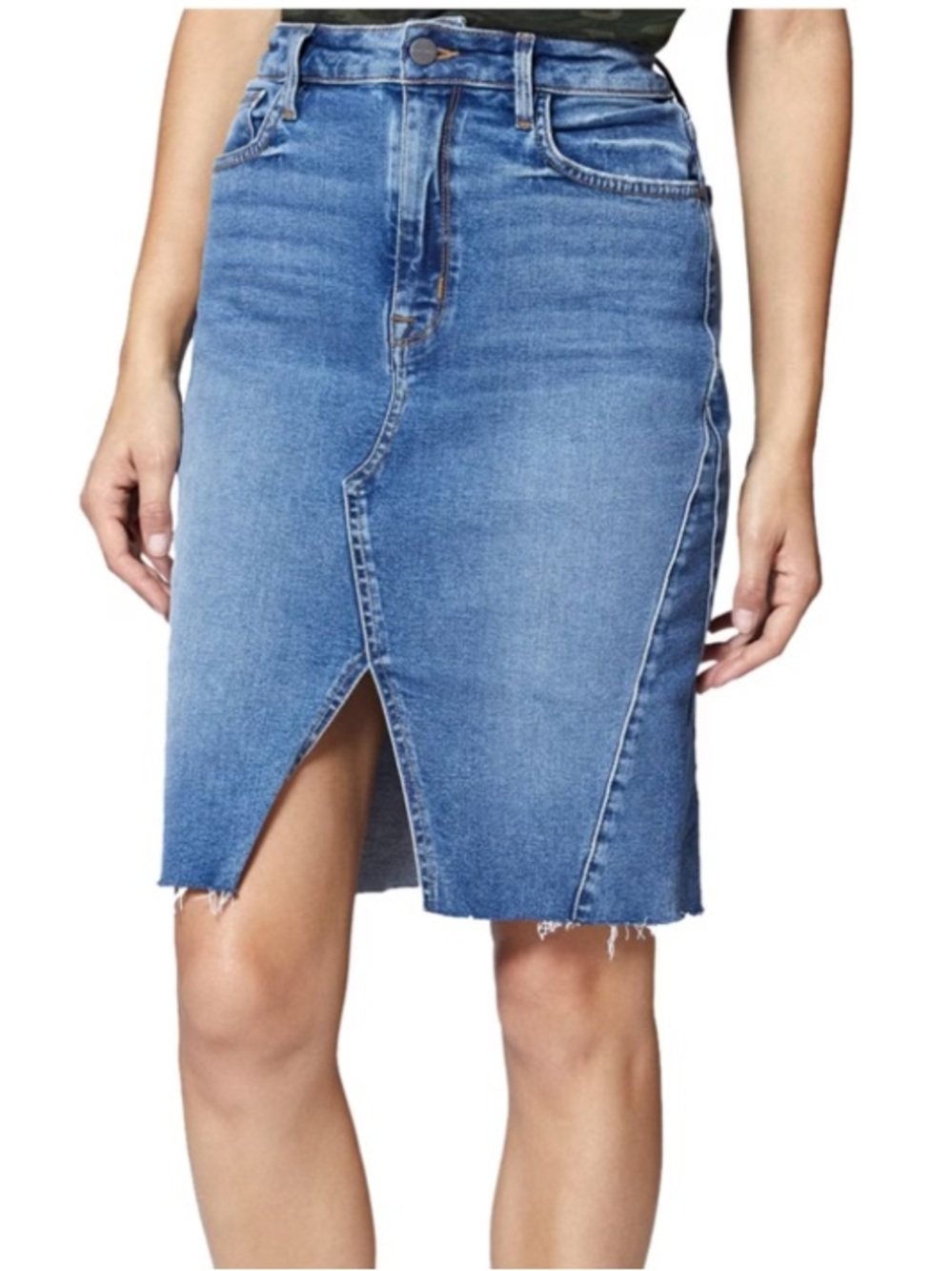 Anthropologie Sanctuary Denim Midi Skirt Blue Waist 25